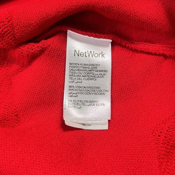 Network cherry red knit fit and flare dress, size small - Picture 8 of 12